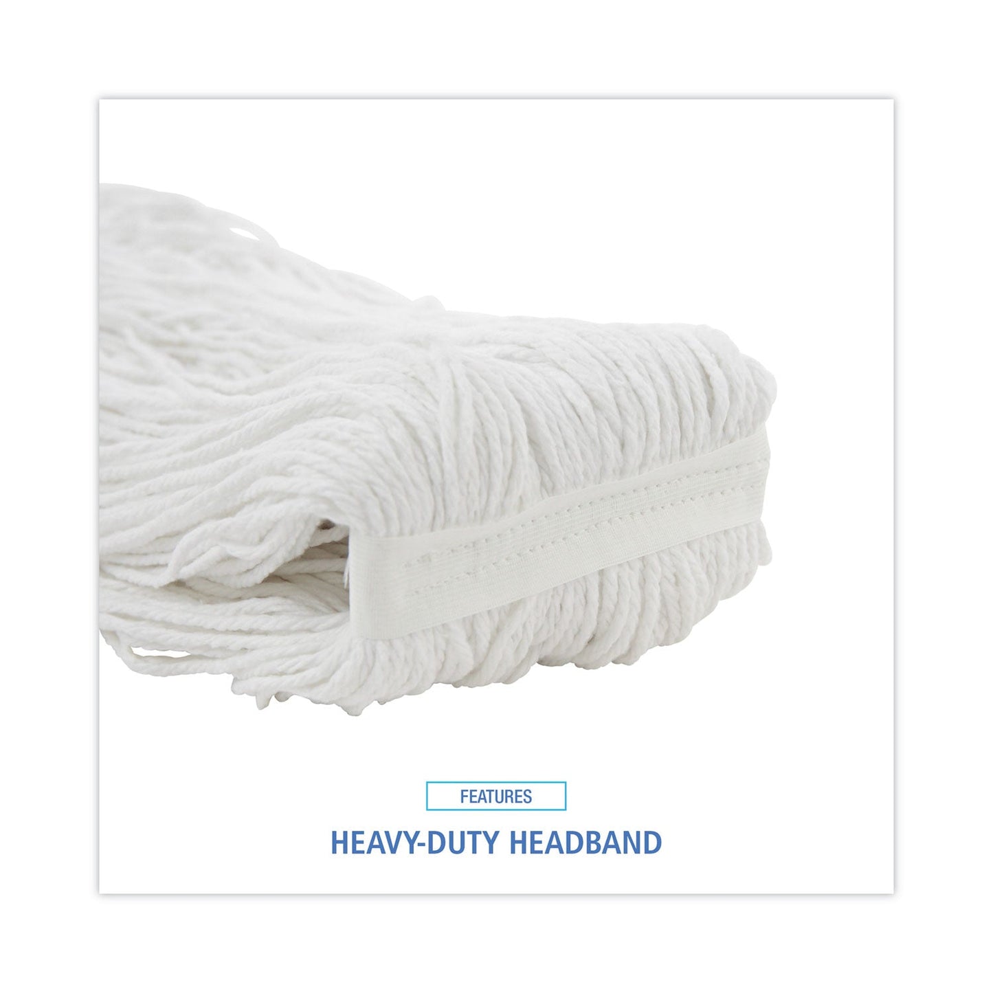 Boardwalk Premium Cut-End Wet Mop Heads, Rayon, 20oz, White, 12/Carton