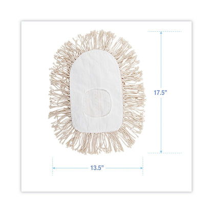 Boardwalk Wedge Dust Mop Head, Cotton, 17.5 x 13.5, White