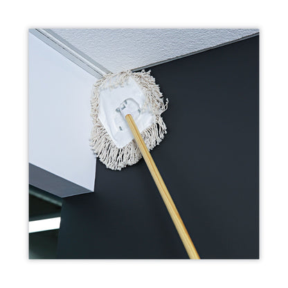 Boardwalk Wedge Dust Mop Head, Cotton, 17.5 x 13.5, White