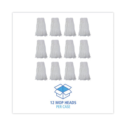 Boardwalk Cut-End Wet Mop Head, Rayon, No. 32, White, 12/Carton