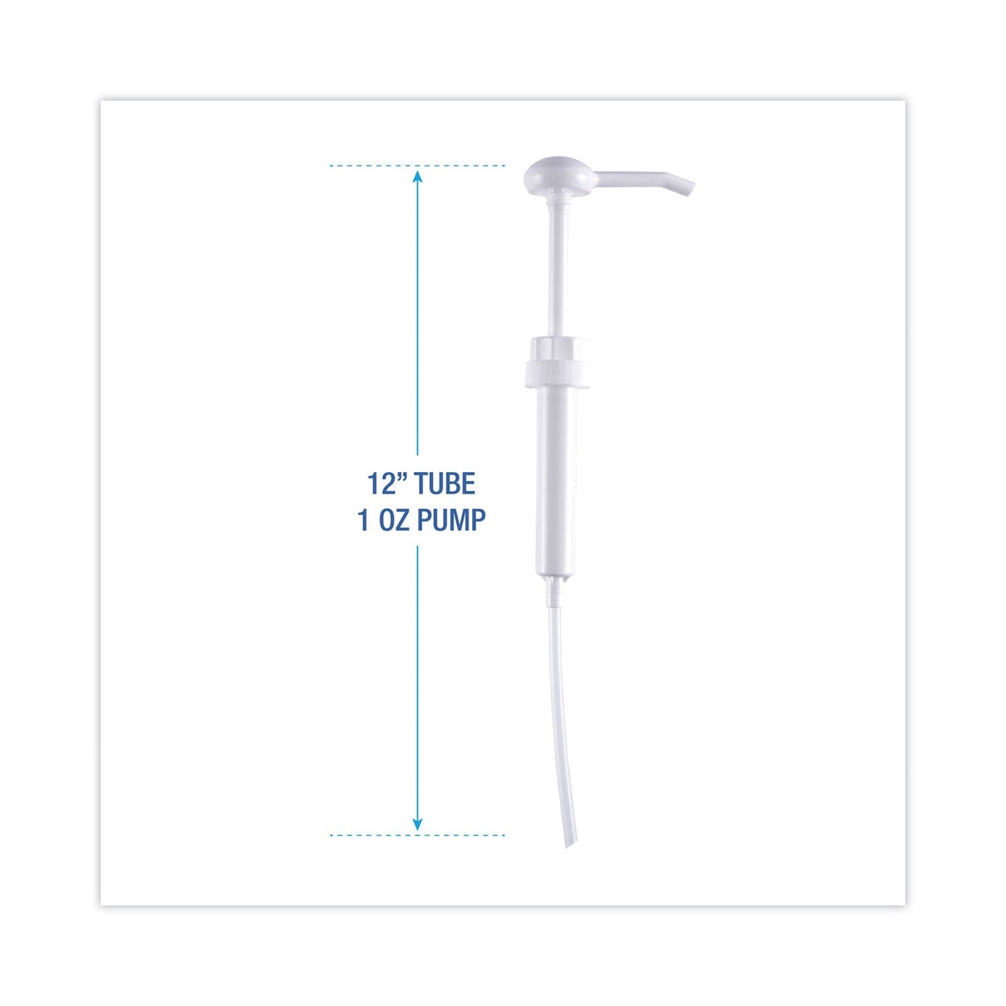 Boardwalk Siphon Pump, 1 oz/Pump, For 1 gal Bottles, Plastic, 12" Tube, White, 12/Carton