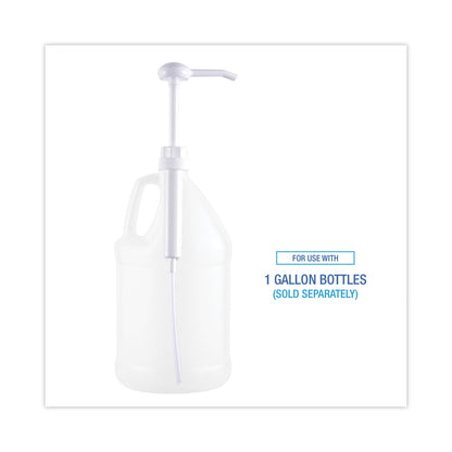 Boardwalk Siphon Pump, 1 oz/Pump, For 1 gal Bottles, Plastic, 12" Tube, White, 12/Carton