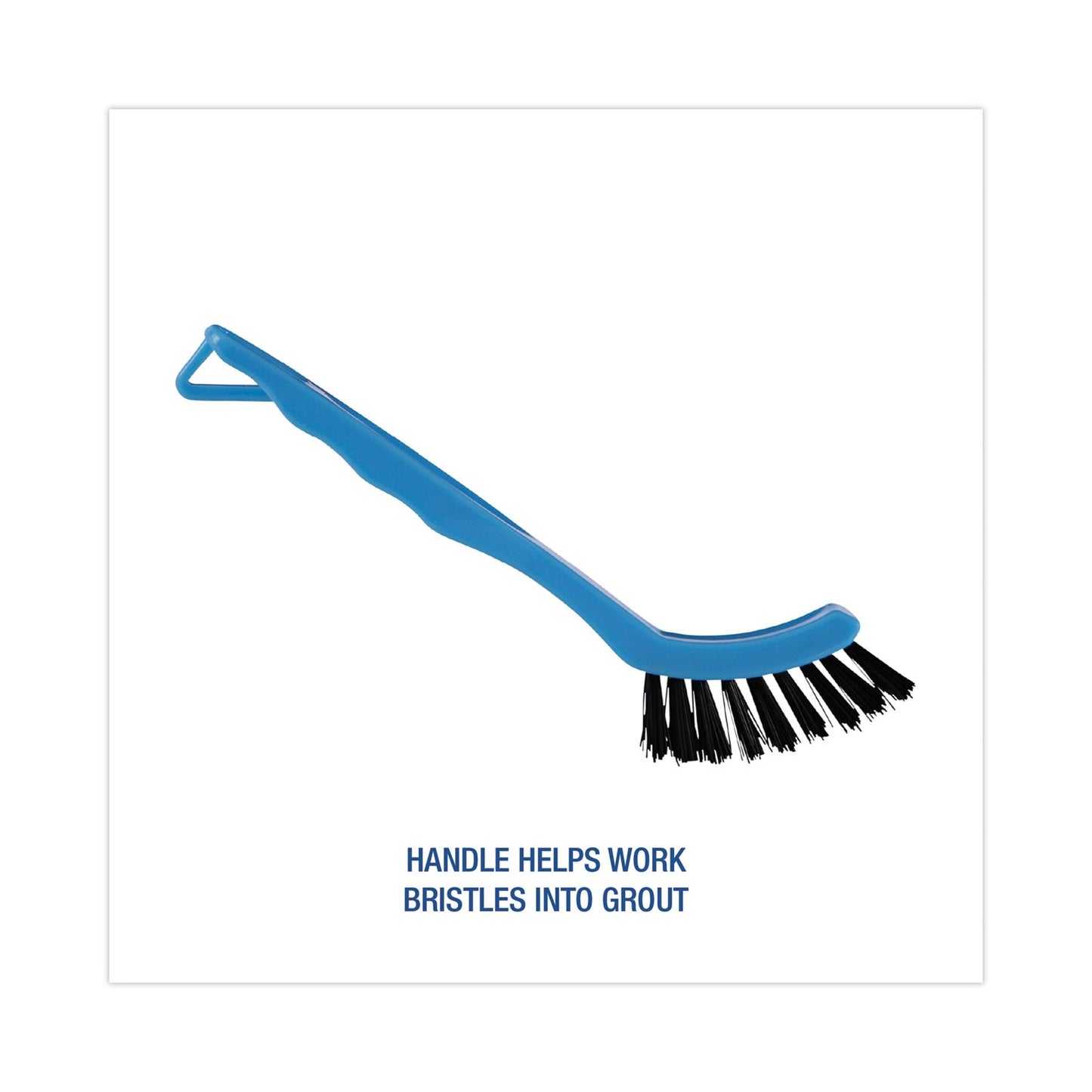 Boardwalk Grout Brush, Black Nylon Bristles, 8.13" Blue Plastic Handle