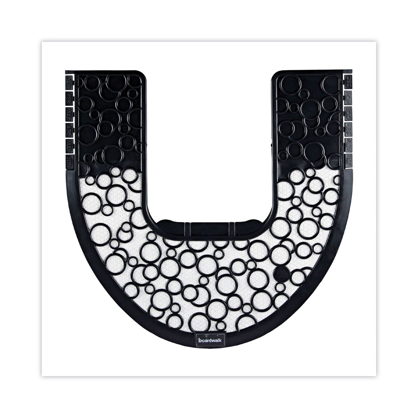 Boardwalk Commode Mat 2.0, Rubber, 22.88 x 22, Black/White, 6/Carton