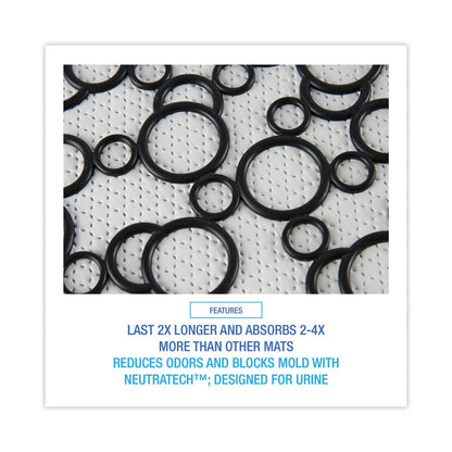 Boardwalk Commode Mat 2.0, Rubber, 22.88 x 22, Black/White, 6/Carton