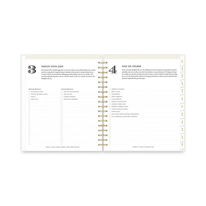 Blue Sky Day Designer Daily/Monthly Frosted Planner, Rugby Stripe Artwork, 10x8, Black/White Cover, 12-Month (July to June): 2022-2023