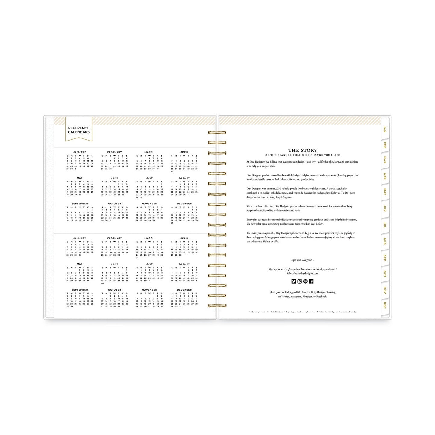 Blue Sky Day Designer Daily/Monthly Frosted Planner, Rugby Stripe Artwork, 10x8, Black/White Cover, 12-Month (July to June): 2022-2023
