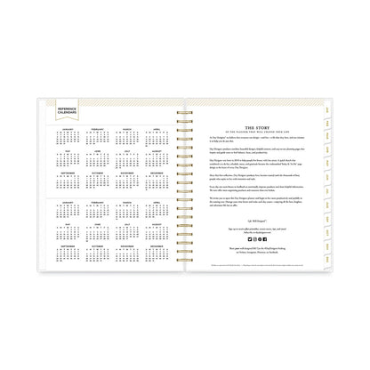 Blue Sky Day Designer Daily/Monthly Frosted Planner, Rugby Stripe Artwork, 10x8, Black/White Cover, 12-Month (July to June): 2022-2023
