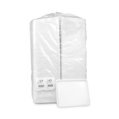 Pactiv Evergreen Supermarket Tray, #12S, 11 x 9 x 0.65, White, Foam, 250/Carton