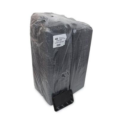 Pactiv Evergreen Supermarket Tray, #4D1, 9.5 x 7 x 1.25, Black, Foam, 500/Carton
