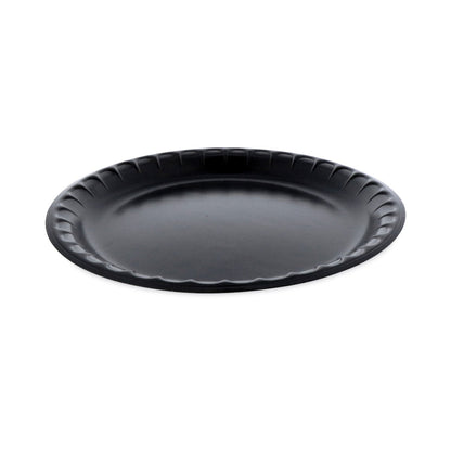 Pactiv Evergreen Placesetter Deluxe Laminated Foam Dinnerware, Plate, 10.25" dia, Black, 540/Carton