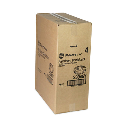 Reynolds Round Aluminum Carryout Containers, 10" Diameter x 1.09"h, Silver, 400/Carton