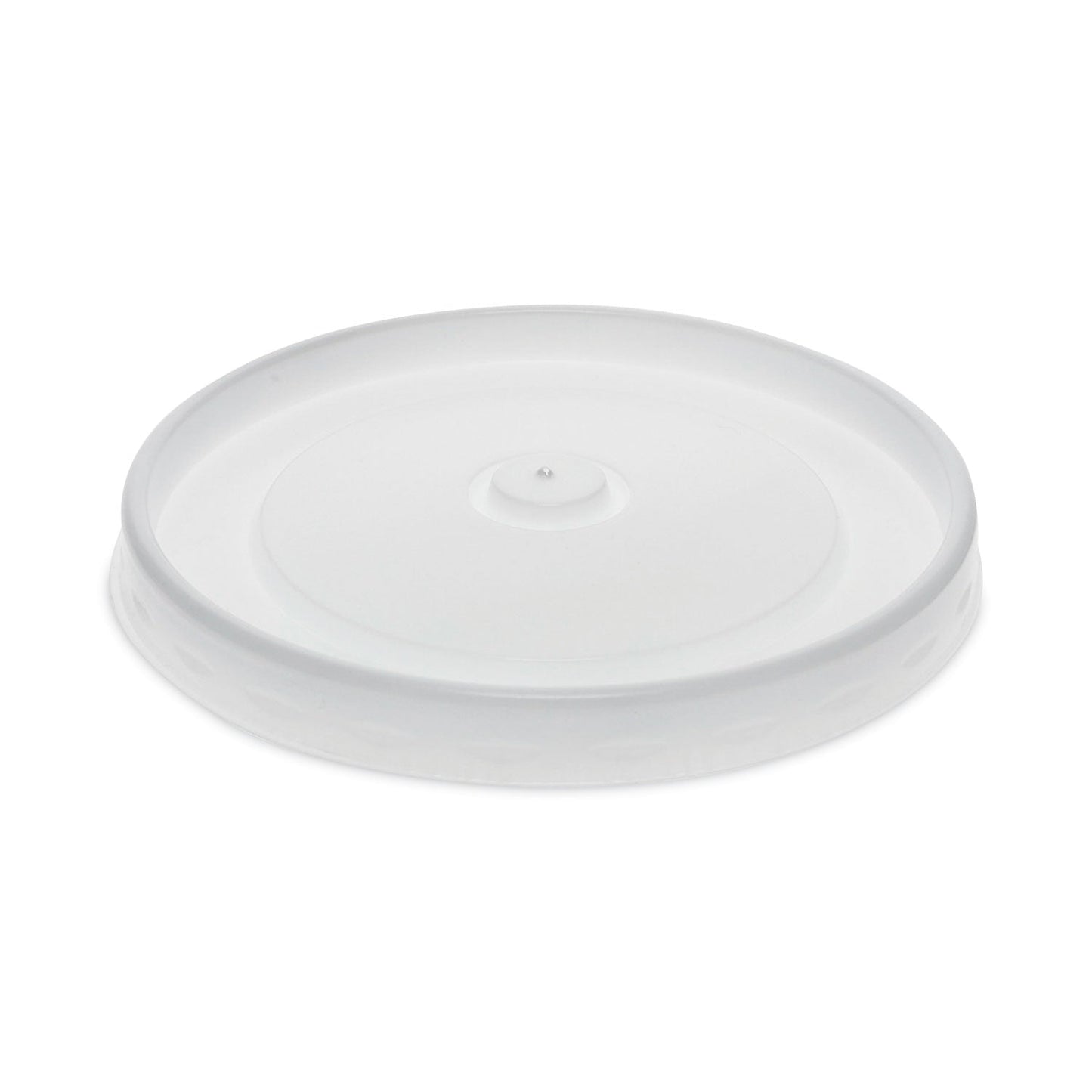 Pactiv Evergreen Paper Soup Cup Lid, For 32 oz Soup Cups, 3.13" Diameter x 0.69"h, White, Plastic, 500/Carton