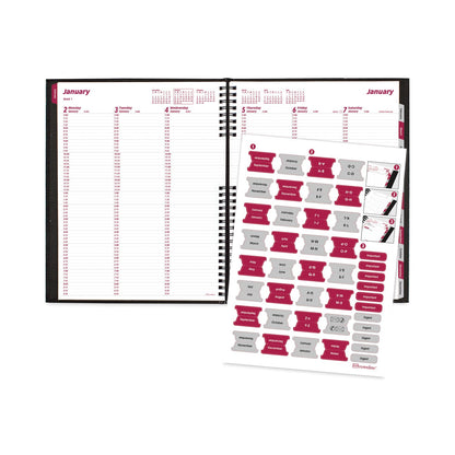 Brownline CoilPro Weekly Appointment Book in Columnar Format, 11 x 8.5, Black Cover, 12-Month (Jan to Dec): 2023