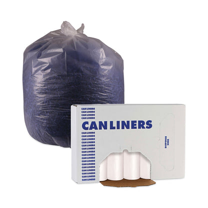 Boardwalk High-Density Can Liners, 33 gal, 14 microns, 33" x 38", Natural, 250/Carton