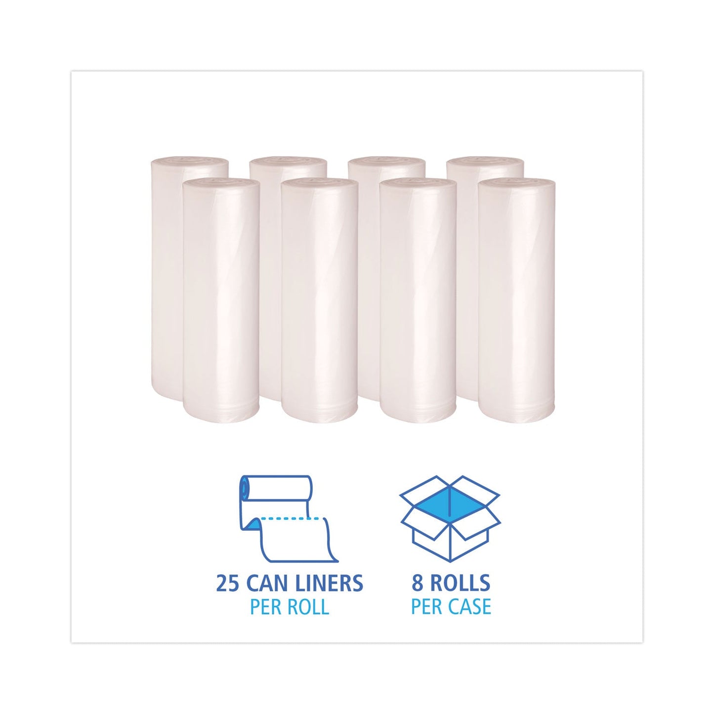 Boardwalk High-Density Can Liners, 60 gal, 14 microns, 38" x 58", Natural, 200/Carton