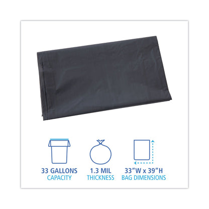 Boardwalk Linear Low Density Industrial Can Liners, 33 gal, 1.3 mil, 33 x 39, Gray, 100/Carton