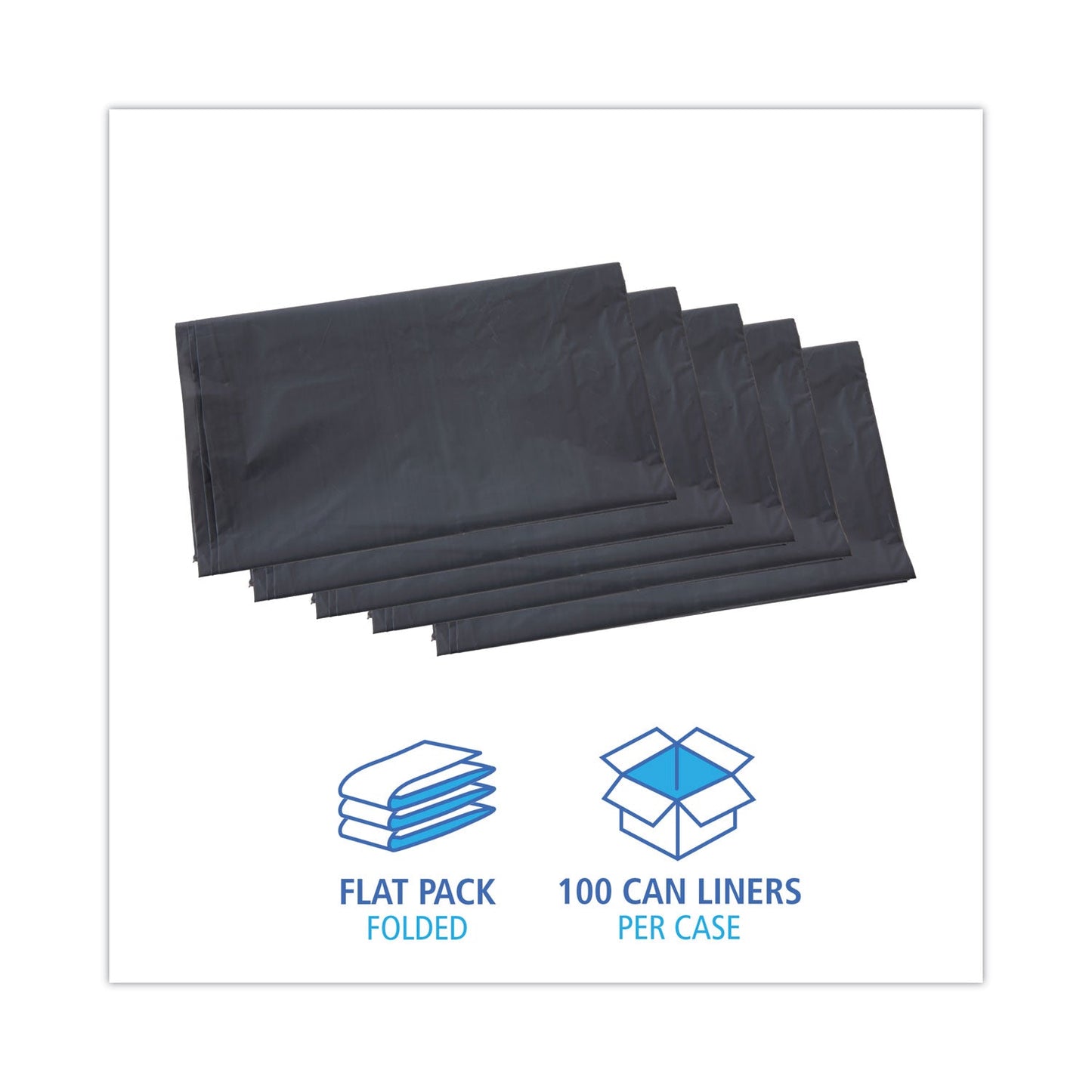 Boardwalk Linear Low Density Industrial Can Liners, 33 gal, 1.3 mil, 33 x 39, Gray, 100/Carton
