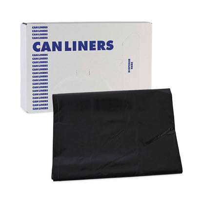 Boardwalk Linear Low Density Industrial Can Liners, 60 gal, 1.7 mil, 38 x 58, Black, 100/Carton
