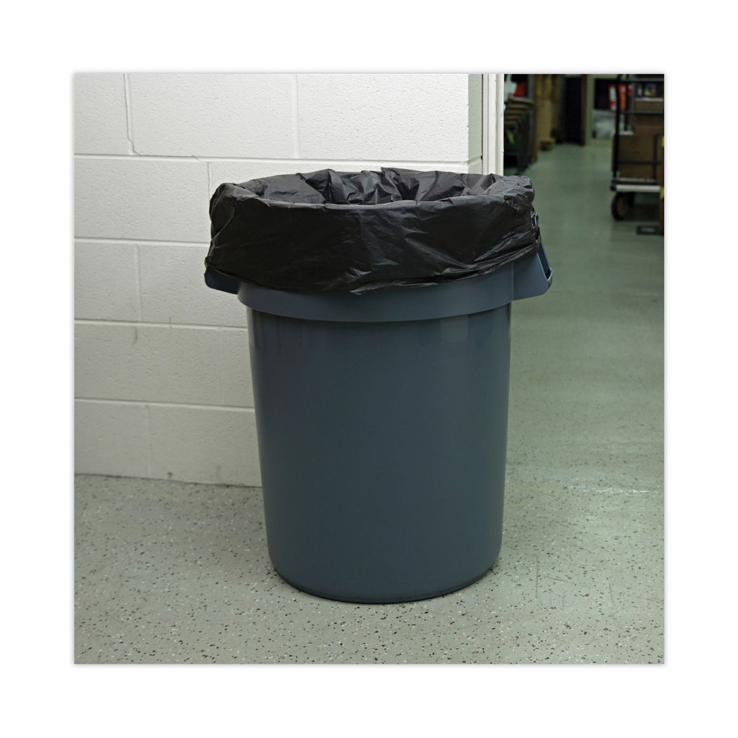Boardwalk Linear Low Density Industrial Can Liners, 56 gal, 1.7 mil, 43 x 47, Black, 100/Carton