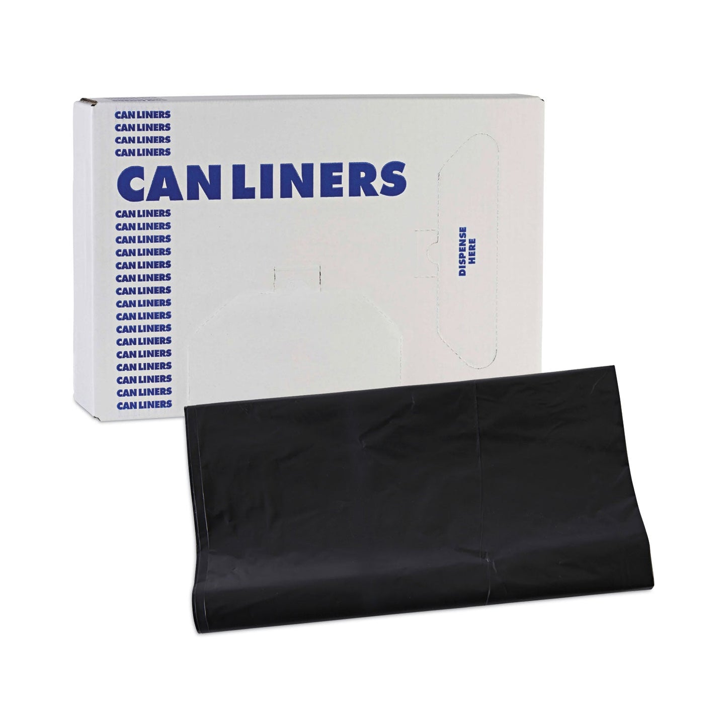 Boardwalk Linear Low Density Industrial Can Liners, 56 gal, 1.7 mil, 43 x 47, Black, 100/Carton