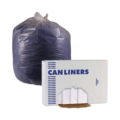 Boardwalk High Density Industrial Can Liners Flat Pack, 60 gal, 16 microns, 38 x 60, Natural, 100/Carton