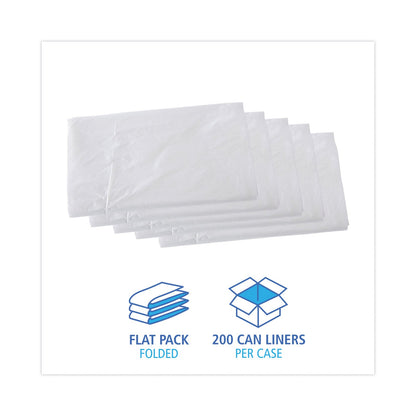 Boardwalk High Density Industrial Can Liners Flat Pack, 56 gal, 16 microns, 43 x 48, Natural, 200/Carton