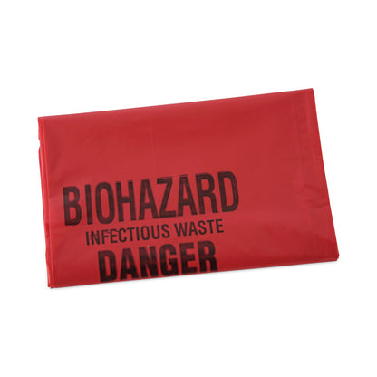 Boardwalk Linear Low Density Health Care Trash Can Liners, 16 gal, 1.3 mil, 24 x 32, Red, 250/Carton