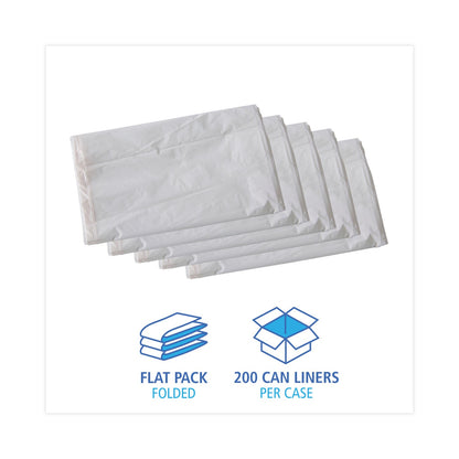 Boardwalk Linear Low Density Industrial Can Liners, 30 gal, 0.7 mil, 30 x 36, White, 200/Carton