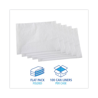 Boardwalk Linear Low Density Industrial Can Liners, 60 gal, 0.7 mil, 38 x 58, White, 100/Carton