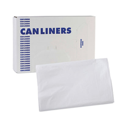 Boardwalk Linear Low Density Industrial Can Liners, 16 gal, 0.5 mil, 24 x 32, White, 500/Carton