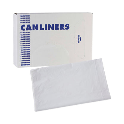 Boardwalk Linear Low Density Industrial Can Liners, 33 gal, 0.9 mil, 33 x 39, White, 100/Carton