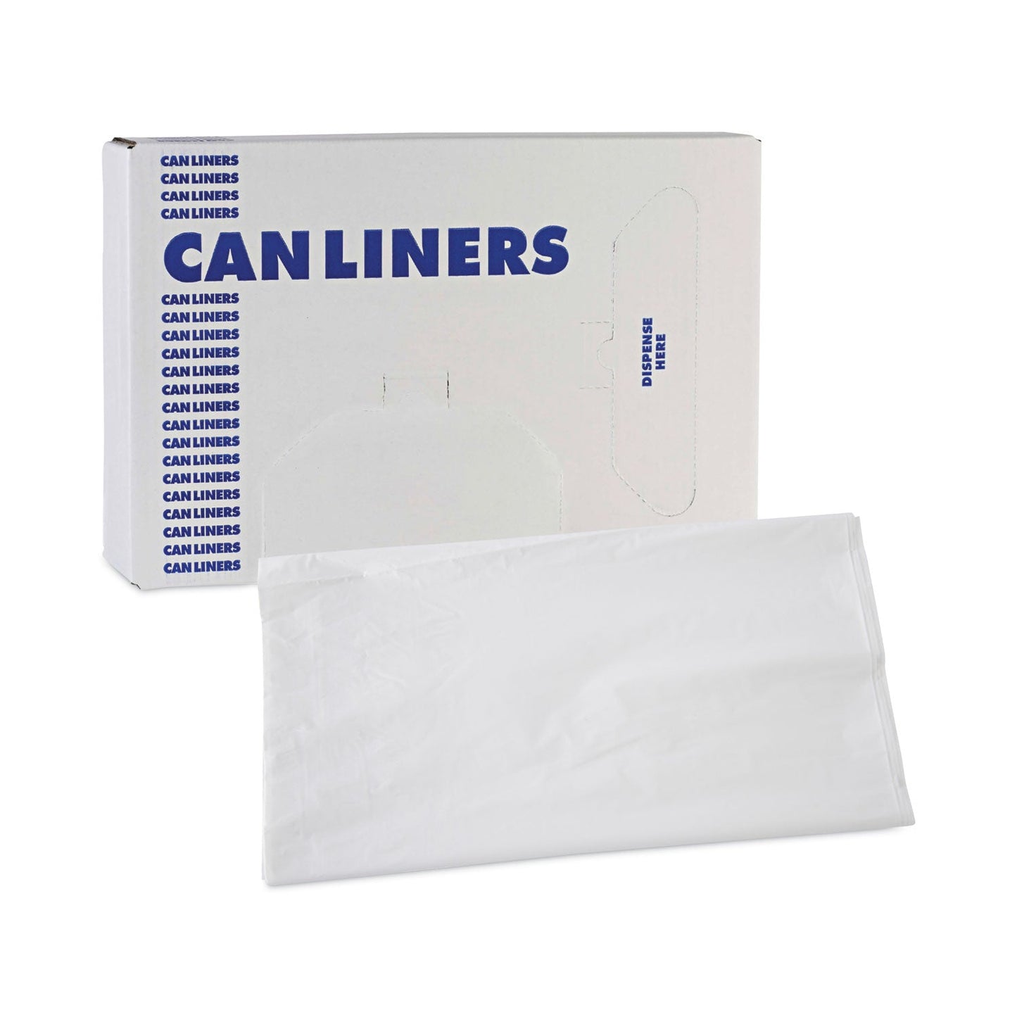 Boardwalk Linear Low Density Industrial Can Liners, 56 gal, 0.9 mil, 43 x 47, White, 100/Carton