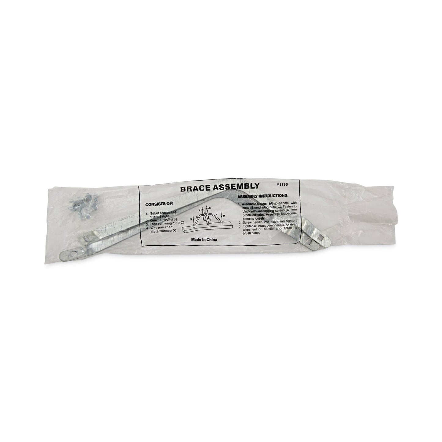 Boardwalk Metal Handle Braces, Large, Fits 24" to 48" Floor Sweeps, 0.5 x 17 x 12