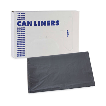 Boardwalk Linear Low Density Industrial Can Liners, 45 gal, 1.1 mil, 40 x 46, Gray, 100/Carton