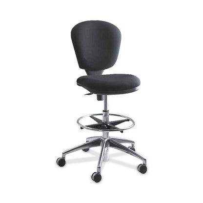 Safco Metro Collection Extended-Height Chair, Supports Up to 250 lb, 23" to 33" Seat Height, Black Seat/Back, Chrome Base