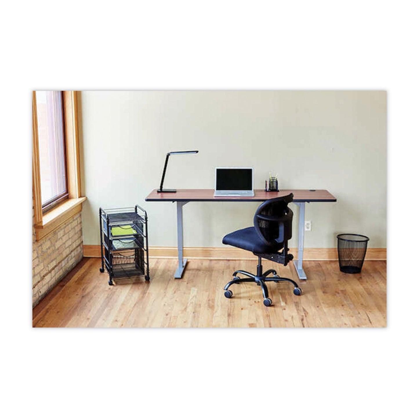 Safco Vue Intensive-Use Mesh Task Chair, Supports Up to 500 lb, 18.5" to 21" Seat Height, Black Vinyl Seat/Back, Black Base