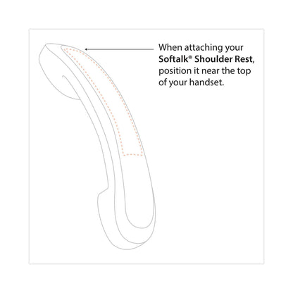Softalk Standard Telephone Shoulder Rest, 2.63 x 7.5 x 2.25, Black