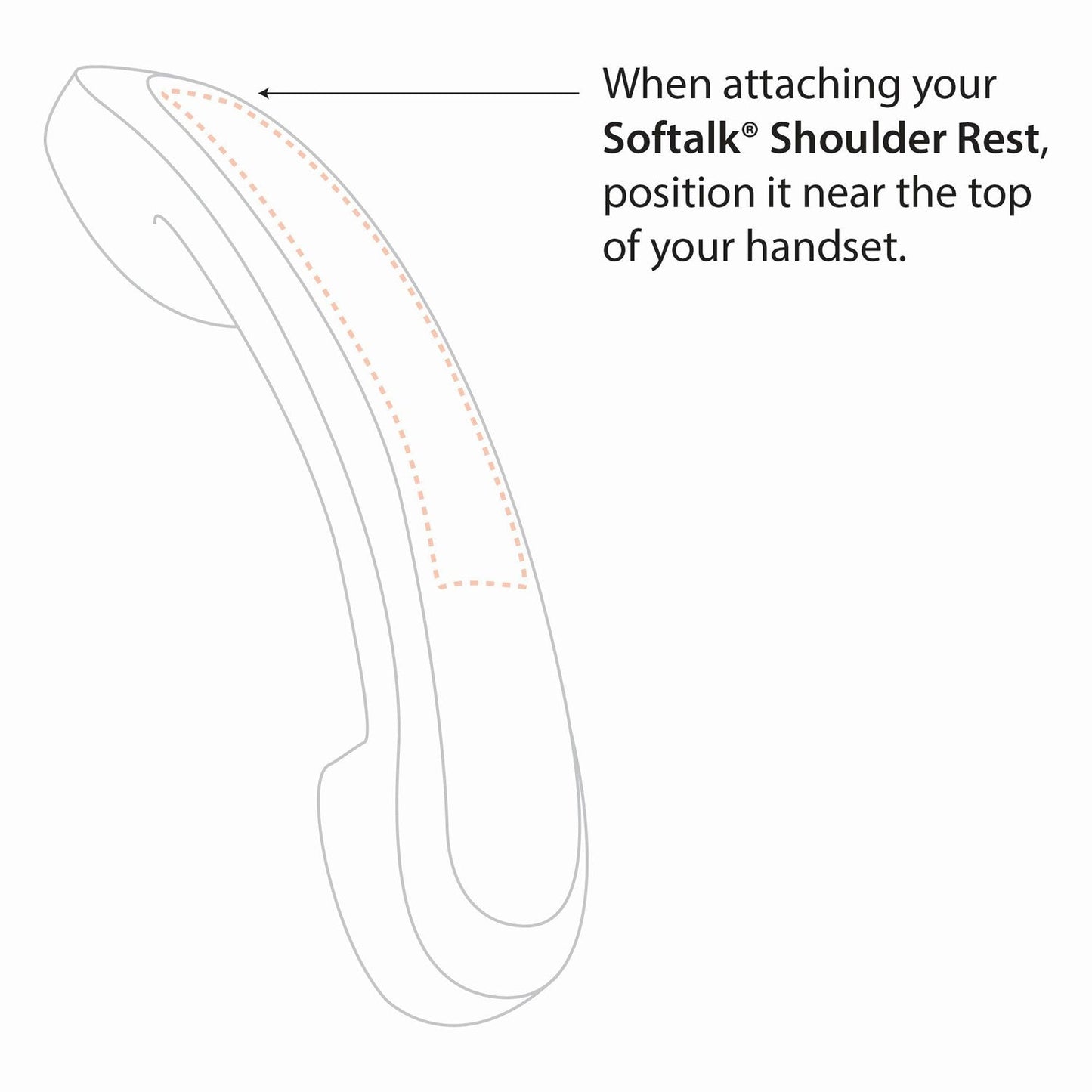 Softalk Standard Telephone Shoulder Rest, 2.63 x 7.5 x 2.25, Pearl Gray