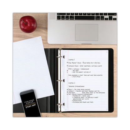 Five Star Reinforced Filler Paper, 3-Hole, 8.5 x 11, College Rule, 100/Pack