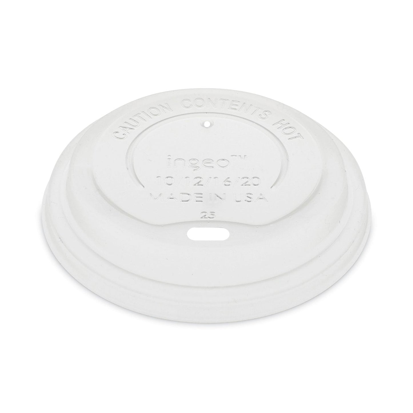 Pactiv Evergreen EarthChoice Hot Cup Lid, Fits 12 oz to 20 oz Hot Cups, Clear, 1,000/Carton