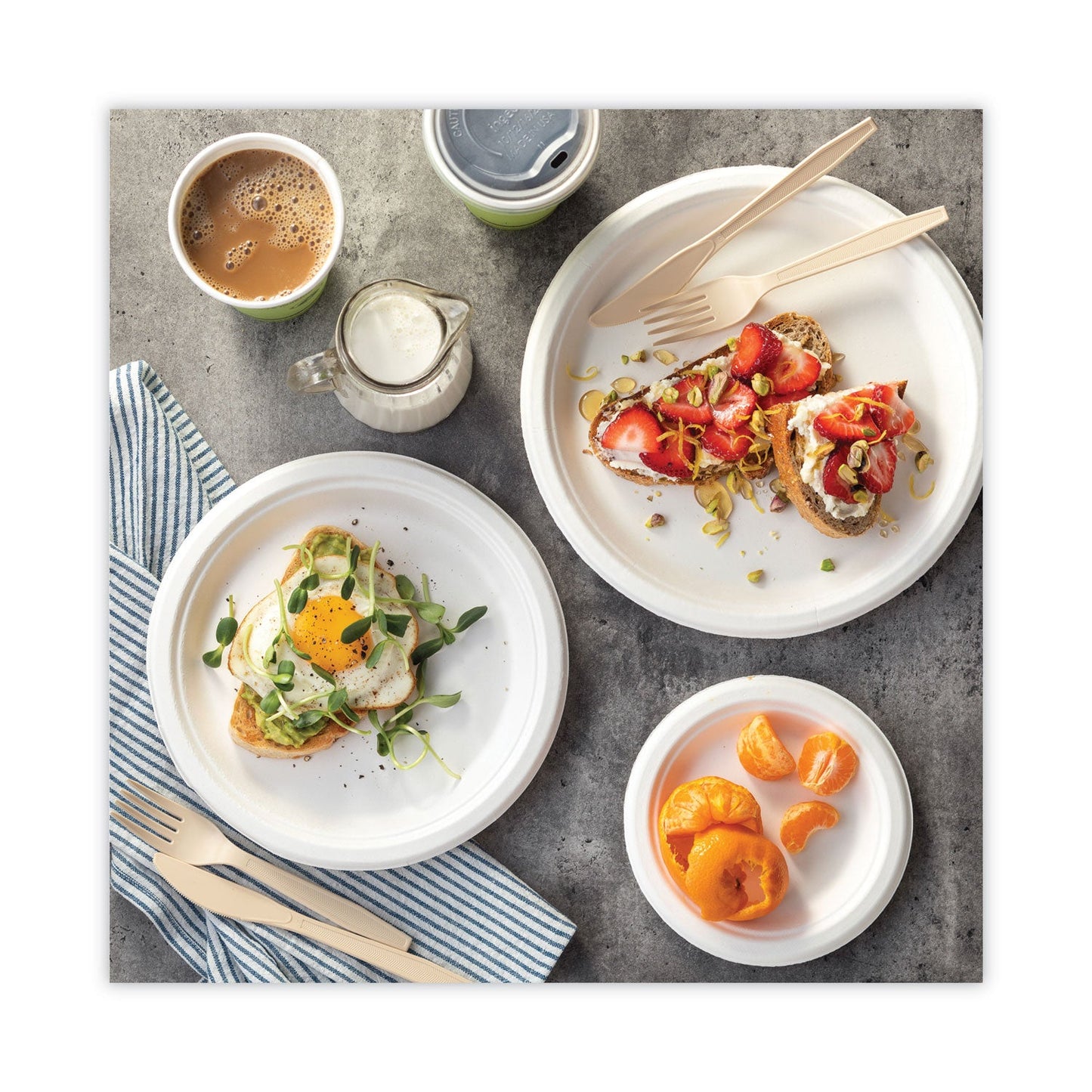 Pactiv Evergreen EarthChoice Compostable Fiber-Blend Bagasse Dinnerware, Plate, 10" dia, Natural, 500/Carton