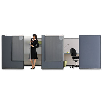 Quartet Workstation Privacy Screen, 36w x 48d, Translucent Clear/Silver