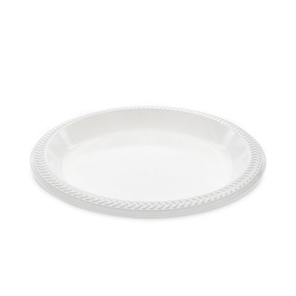Pactiv Evergreen Meadoware Impact Plastic Dinnerware, Plate, 10.25" dia, White, 500/Carton