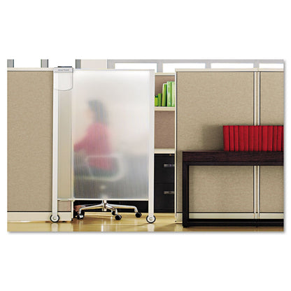 Quartet Premium Workstation Privacy Screen, 38w x 64d, Translucent Clear/Silver