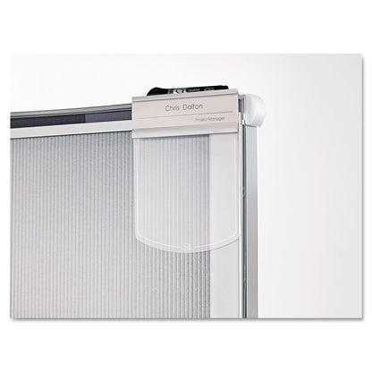 Quartet Premium Workstation Privacy Screen, 38w x 64d, Translucent Clear/Silver