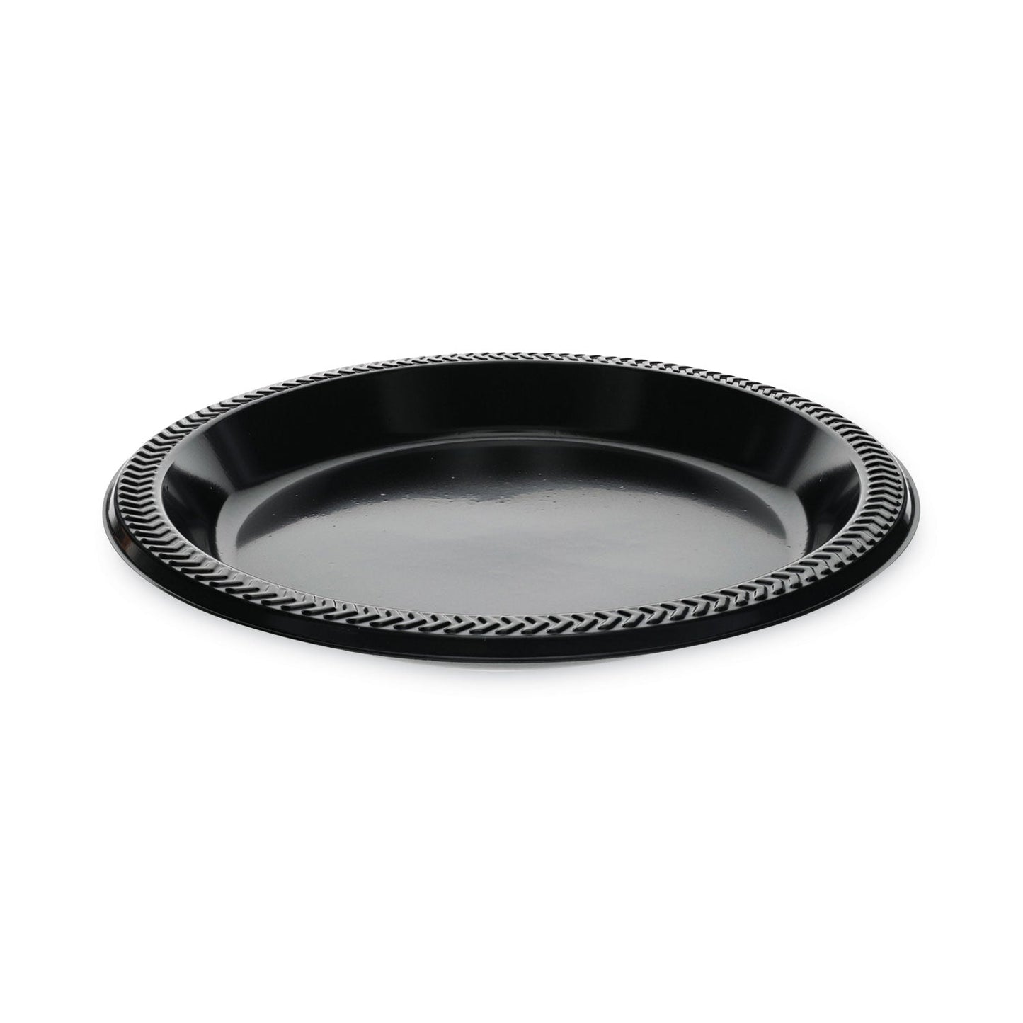 Pactiv Evergreen Prairieware Impact Plastic Dinnerware, Plate, 10.25" dia, Black, 500/Carton