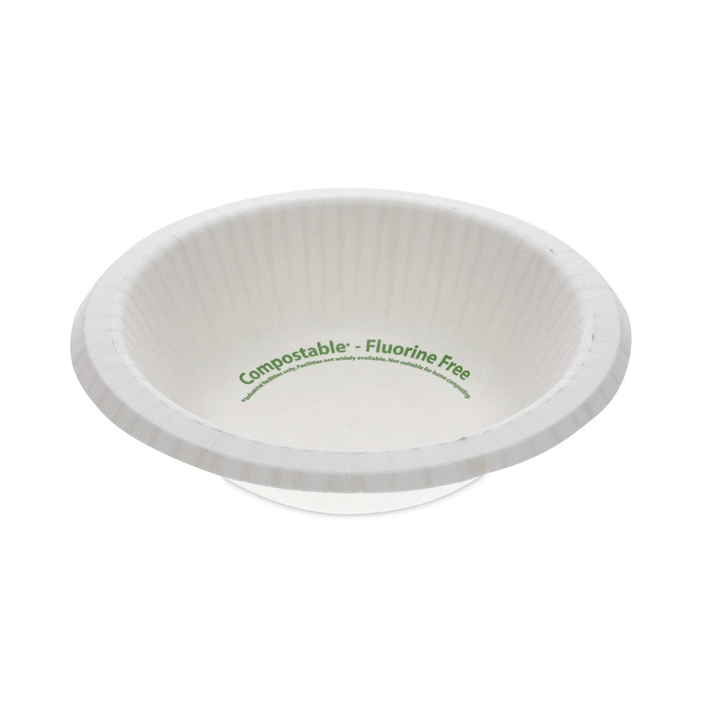 Pactiv Evergreen EarthChoice Pressware Compostable Dinnerware, Bowl, 12 oz, White, 750/Carton