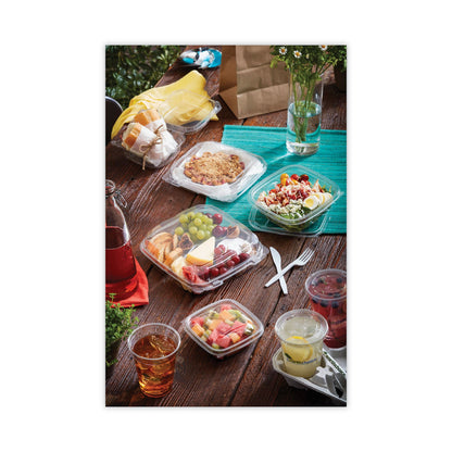 Pactiv Evergreen EarthChoice Square Recycled Bowl Flat Lid, 7.38 x 7.38 x 0.26, Clear, Plastic, 300/Carton