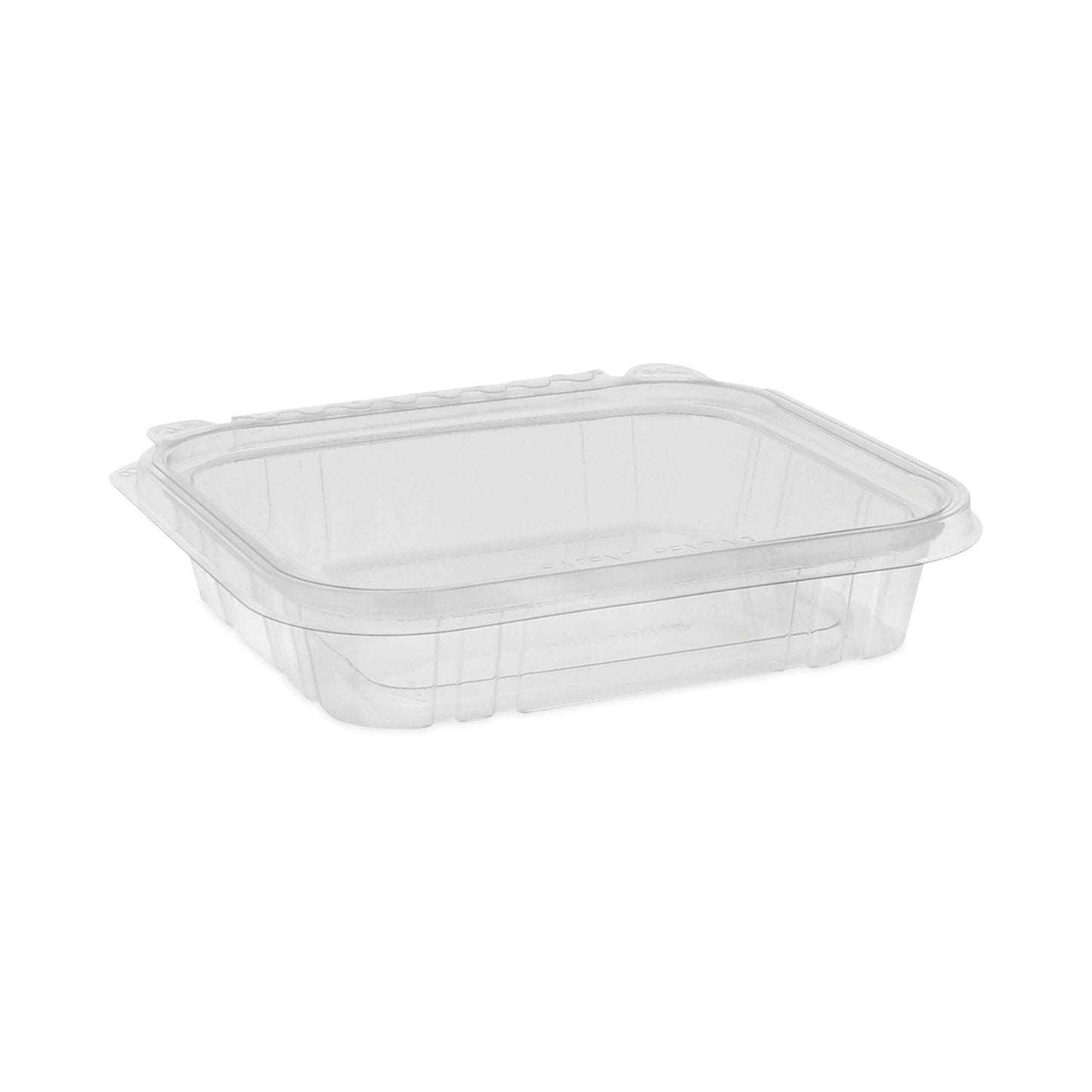 Pactiv Evergreen EarthChoice Tamper Evident Recycled Hinged Lid Deli Container, 16 oz, 7.25 x 6.38 x 1, Clear, Plastic, 240/Carton